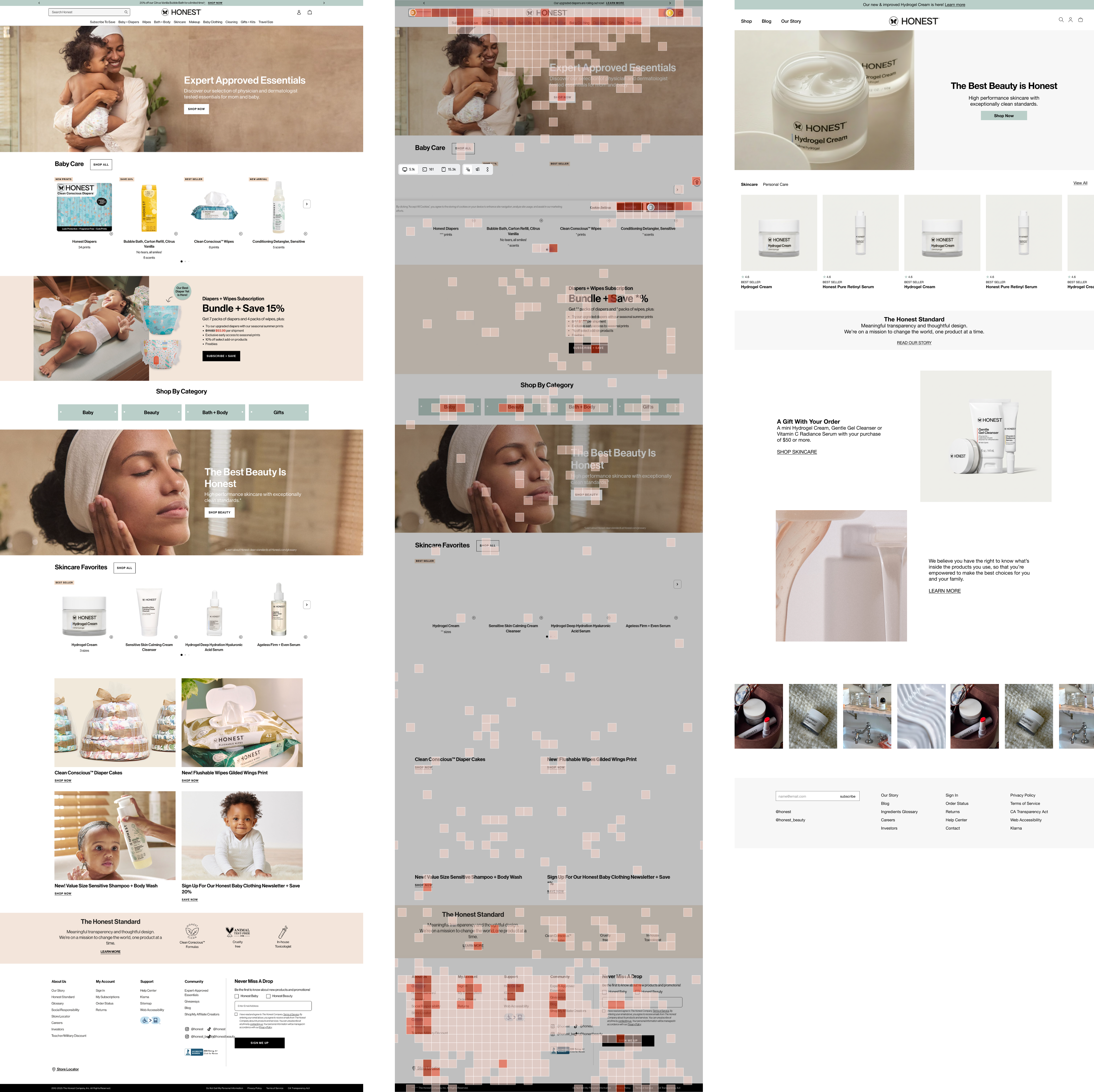 Homepage optimization before and after comparison