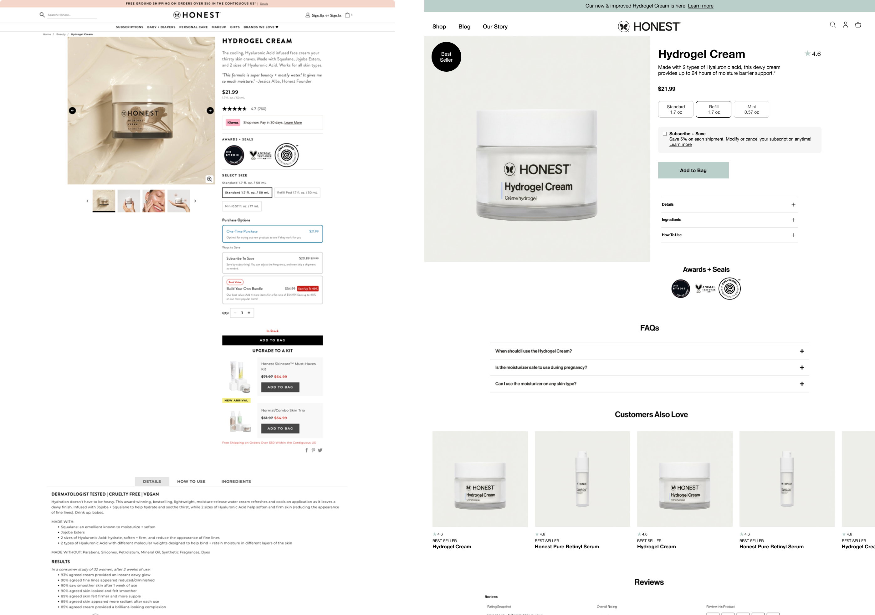 PDP optimization before and after comparison